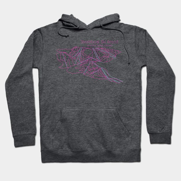 Steamboat Trail Map Pink Hoodie by ChasingGnarnia